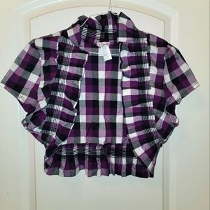 Plaid Shrug Cardigan